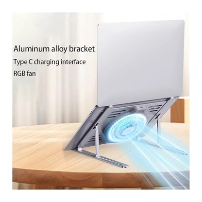 Laptop Stand - Aluminum Alloy Bracket with Cooling Fan Stand for Laptop 5 12.4 13.5 13.8 15 Inch(Moonlight Silver) - color: Moonlight Silver