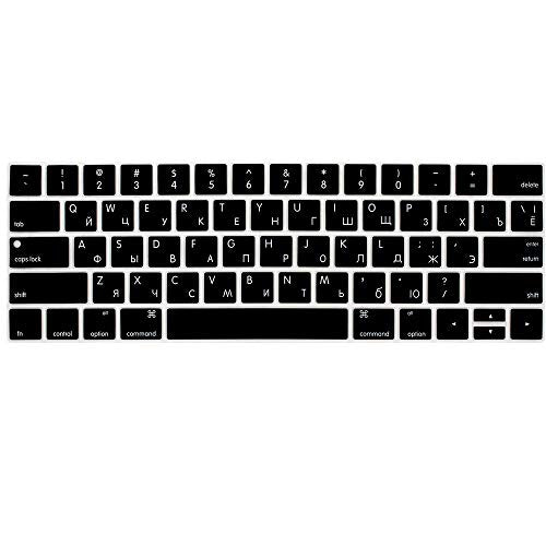 ProElife Russian Premium Ultra Thin Silicone Keyboard Protector Cover Skin for Apple MacBook Pro with Touch Bar 13" 15" (Model A1706, A1707, A1989, A1990, A2159) (2016 2017 2018 2019 Release) (Black) - color: Russian-black