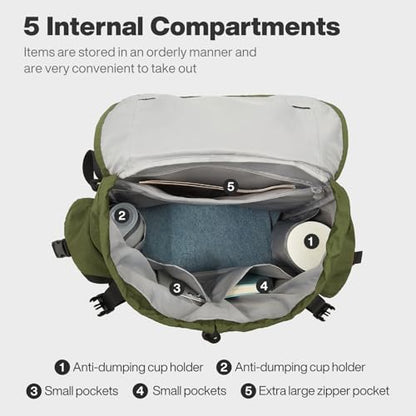 mixi Travel Backpack for Women Men, 18 Inch Carry On Laptop Backpack Flight Approved fits 16'' Laptop, Lightweight Waterproof Hiking Backpack Travel Outdoor Business Casual Daypack, Jungle Green - color: Jungle Green