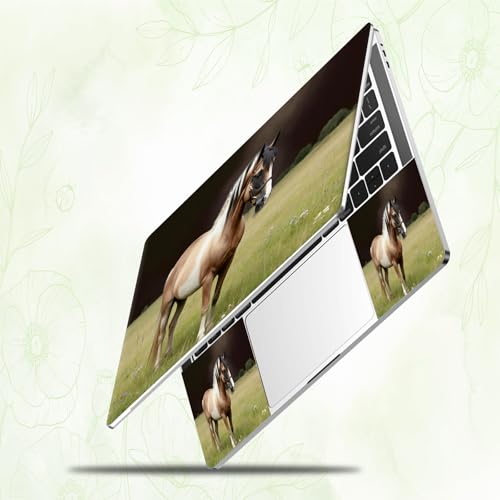 Laptop Skin Sticker Decal, Universal Reusable Vinyl Laptop Cover for 12" 13" 13.3" 14" 15" 15.4" 15.6" Notebook PC, Reusable Waterproof Scratch-Resistant with 2 Wrist Pads,Beautiful Horse Animal - color: Beautiful Horse Animal
