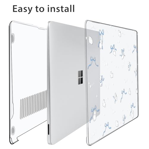 Case for 2024 Microsoft Surface Laptop 13.8 inch Touchscreen (7th Edition) Model: 2036, Protective Plastic Hard Shell Case + Keyboard Cover + Screen Protector + Webcam Cover, Bunny - color: Bunny