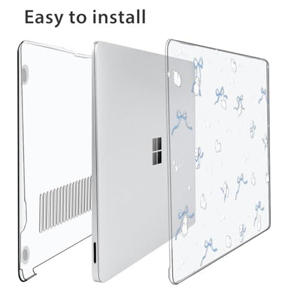 Case for 2024 Microsoft Surface Laptop 13.8 inch Touchscreen (7th Edition) Model: 2036, Protective Plastic Hard Shell Case + Keyboard Cover + Screen Protector + Webcam Cover, Bunny - color: Bunny
