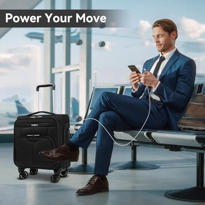 16 Inch Underseat Carry on Luggage With Wheels Soft side Lightweight Business Travel Small Suitcases Bag with TSA lock for Airlines,Men Women, Pilots Crew,Black - color: Black, size: Underseat 16 inch