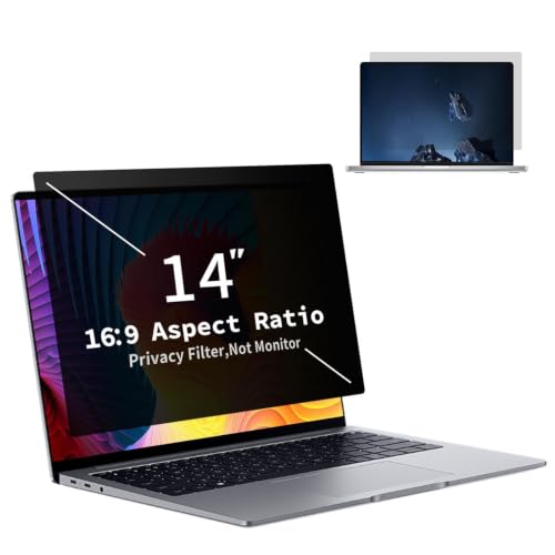 14 Inch Laptop Privacy Screen Filter for 16:9 Monitors, Removable | Removable Anti Glare & Blue Light & UV Filter Reduces Eye Strain, ±30° Privacy Keep Data Safe, Lightweight for Home or Office - size: 1 Pack-14''Monitor Screen Protector (16:9)