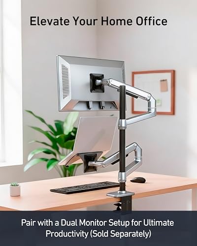 ergounion VESA Laptop Tray for Monitor Mount, Holds Laptops up to 17.3 Inches and 28.6 lbs, Fits 100x100mm VESA, Notebook Tray Office Desk Accessories, Silver - color: Silver