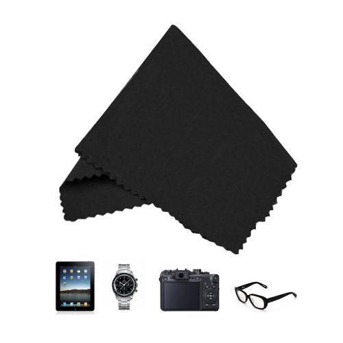 Eco-Fused Microfiber Cleaning Cloths - 12 Pack - for Cleaning Glasses, Spectacles, Camera Lenses, iPad, Tablets, Phones, iPhone, Android Phones, Laptops, LCD Screens and Other Delicate Surfaces - color: Black/Grey (12 Pack)