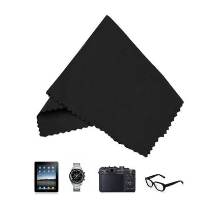 Eco-Fused Microfiber Cleaning Cloths - 12 Pack - for Cleaning Glasses, Spectacles, Camera Lenses, iPad, Tablets, Phones, iPhone, Android Phones, Laptops, LCD Screens and Other Delicate Surfaces - color: Black/Grey (12 Pack)