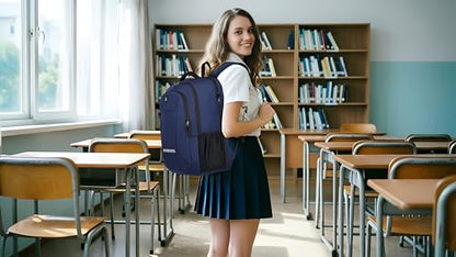 CAFELE Laptop Backpack, 17.3 Inch, Water-Repellent, USB Charging Port, for Business Travel School (Blue, 17.3 inches) - color: Blue