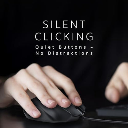 Kensington USB-C Wired Mouse, Pro Fit Ergo MY435 EQ Wired Mouse, for Small to Medium-Sized Hand, Programmable Buttons, Quiet-Click Buttons, USB-C Connection - Black (K72512NA) | Fits small to medium hands, programmable and quiet-click buttons, USB-C conne
