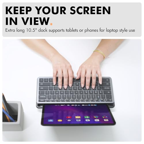 X9 Performance Bluetooth Small Wireless Keyboard with Phone Holder - (BT + 2.4Ghz) - Ready for Travel - Compact Keyboard for Tablet, Phone, Office - Backlit, Portable, Multi-Device - PC, Mac, Android
