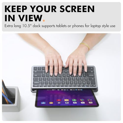 X9 Performance Bluetooth Small Wireless Keyboard with Phone Holder - (BT + 2.4Ghz) - Ready for Travel - Compact Keyboard for Tablet, Phone, Office - Backlit, Portable, Multi-Device - PC, Mac, Android