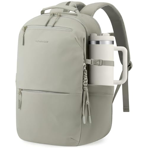 LOVEVOOK Laptop Backpack for Women Men with Giant Tumbler Holder - 17.3Inch Work Computer Travel Backpack with Laptop Compartment, Water Resistant, Cute Commuter College Teacher Nurse Purse Bag,Green - color: Green, size: 17 Inch