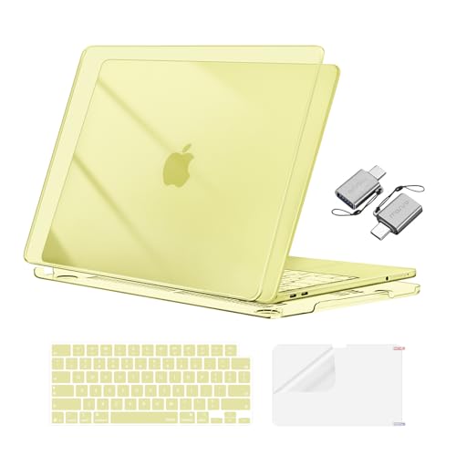 MOSISO Compatible with MacBook Neo Case 13 inch 2026 A3404, Crystal Citrus | Crack & Scratch Resistant Cover Protective Ultra-Thin Hard Shell & Keyboard Cover & Screen Film & Type C - color: Crystal Citrus