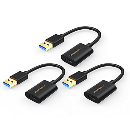 CableCreation [3-Pack USB C Female to USB Male Adapter Cable, 5Gbps USB 3.1 to USB C Adapter Compatible with Oculus Quest Link Logitech StreamCam, etc - style: Cable Adapter-3Pack
