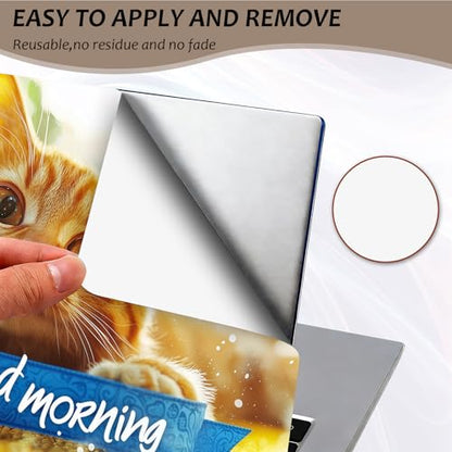 Laptop Skin 12.1-15.6 inch Removable Universal Reusable Laptop Sticker Decal,Waterproof No Residue Vinyl Cover,Scratch-Resistant Cuttable Full Wrap Sticker for Notebook, Kawaii Orange Cat - color: Kawaii Orange Cat