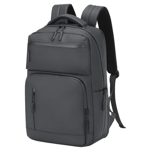 Waterproof Laptop Backpack for Men & Women, Flight Approved Anti-Theft Daypack with 15.6-inch Laptop Sleeve (Gray) - color: Gray