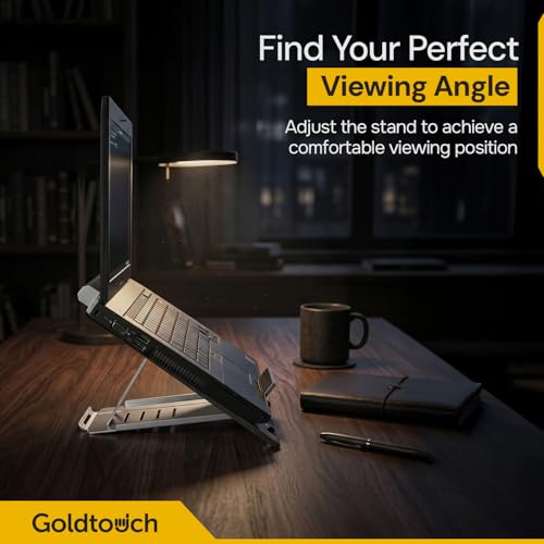 Goldtouch KOV-GTLS-0055 Go! Travel Laptop and Tablet Stand (Aluminum),Black