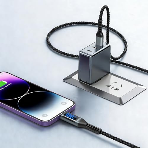 USB-C to USB C Charger Cable(2m/6.56ft), 100W PD Fast Charging /480 Mbps Data Transfer USBC Cable with LED Indicator Compatible with More Type-C Devices