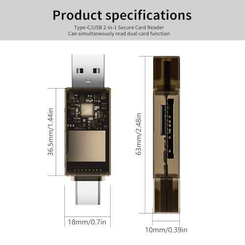 SD Card Reader, QimKero Dual Connector USB 2.0/USB-C Memory CardReader Adapter, [Card not Included], Compatible for SD/Micro SD/SDHC/SDXC/MMC, MacBook Pro/Air, Chromebook Galaxy S21, S22/ iPhone 15