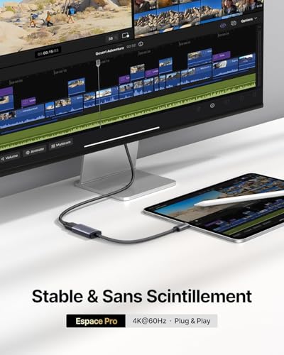 INIU USB C to HDMI Adapter (4K@60Hz), USB-C Adapter (4K HDMI), for MacBook Pro, MacBook Air, iPad Pro, iMac, iPhone 17 16 Pro Max, Pixelbook, Surface Pro, Dell, XPS, Galaxy, White - color: White