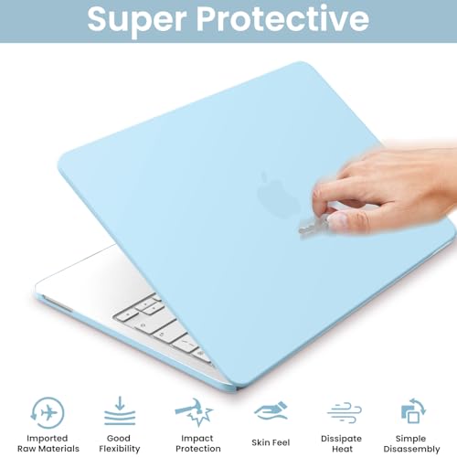 AKIT for MacBook Neo 13 Inch Case 2026 Model A3404, Air Blue | Anti-Scratch Protective Matte Hard Shell, 2 Keyboard Covers, Screen Protector - color: Blue