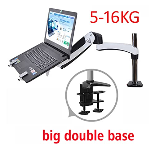 GST112-LP10 Hole Clamp Full Motion Aluminum Strong Gas Spring Dual Arm Laptop Desktop Mount Swivel Stand Notebook Tray(DL-GST112C-LP60) - color: DL-GST112C-LP60