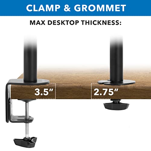 Mount-It! Triple Monitor Mount 3 Screen Desk Stand for LCD Computer Monitors for 19 20 22 23 24 27 Inch Monitors VESA 75 and 100 Compatible Full Motion, 54 lbs Capacity (MI-1753),Black