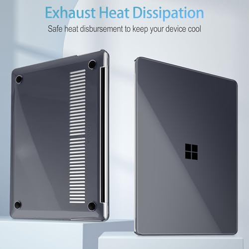 Mektron Clear Case for 13.8" Microsoft Surface Laptop 8 2026 Fits Surface Laptop 13.8 Inch 7 2024 Cover (Model: 2036),Keyboard Cover +Screen Protector +Dust Plugs, Crystal Black - color: Crystal Black