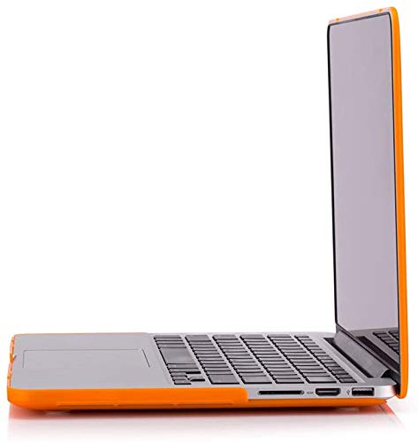 RUBAN Case Compatible with MacBook Pro 13 inch 2015 2014 2013 2012 (A1502 & A1425 Models), Plastic Hard Shell Case & Keyboard Cover for Old Version MacBook Pro Retina 13 Inch, Orange - color: Orange