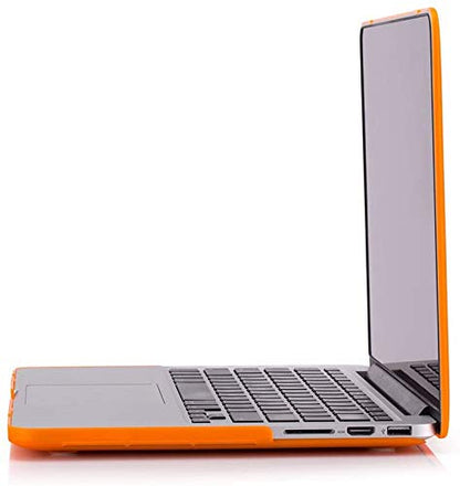 RUBAN Case Compatible with MacBook Pro 13 inch 2015 2014 2013 2012 (A1502 & A1425 Models), Plastic Hard Shell Case & Keyboard Cover for Old Version MacBook Pro Retina 13 Inch, Orange - color: Orange
