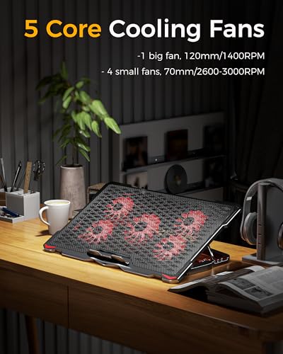 AICHESON AA3 Gaming Laptop 8 Cooling Fans and S035 Red Laptop Cooler Set