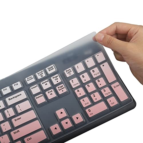 MUBUY Keyboard Cover Skin Protector Fit Logitech MK295 MK275 MK270 Wireless Keyboard, Logitech K200 K260 K270 MK200 MK260 Keyboard (NOT Fit Other Model Keyboards)-GradualPink - color: GradualPink