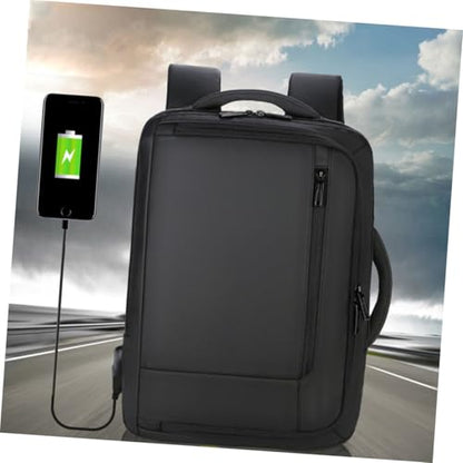 Large Capacity USB Charging Laptop Backpack for Men, Business Bookbag with Waterproof Black Exterior, Portable Computer Bag Suitable for Travel and Work