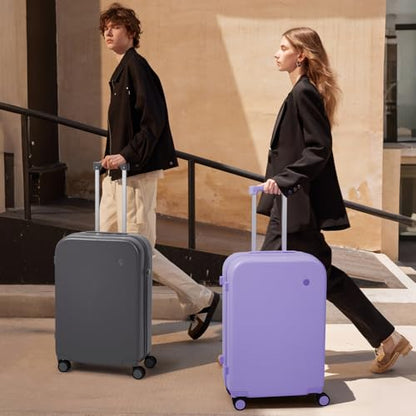 mixi Carry on Luggage, 20'' Suitcase Spinner Wheels Luggage Hardshell Lightweight Rolling Suitcases PC with Cover & TSA Lock for Business Travel, Rock Gray - color: Rock Gray, size: 20in Carry on