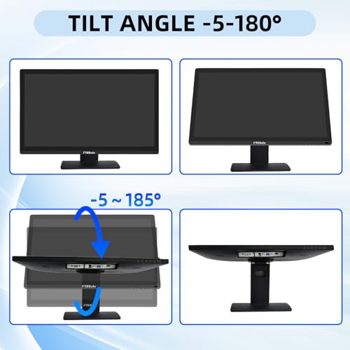 FYHXele 22 Inch Touchscreen Monitor, IPS FHD 1080P Touch PC Display, 75Hz, LED Backlit Multi-Touch Monitor, VESA, HDMI & VGA & USB Computer Touch Screen for Gaming, Business, Warehouse, Bar, Gym - color: Black-22"