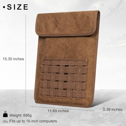 Gexmil Laptop Sleeve 16 inch, 15-15.6 Inch Laptop Cover Compatible with MacBook Pro 16 M4 M3 M2 M1, HP Acer Dell Lenovo ASUS Notebook, Computer Sleeve Bag with Pocket, Brown - color: Brown, size: 16 Inch