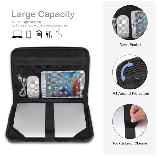 MOSISO 15-16 inch Laptop Hard Case, Waterproof Shockproof Laptop Sleeve Compatible with MacBook Pro 16, HP Acer Dell Lenovo ASUS, Symmetrical Trapezoid EVA Computer Bag with Handle, Emerald Green - color: Emerald Green, size: 15.6 inch