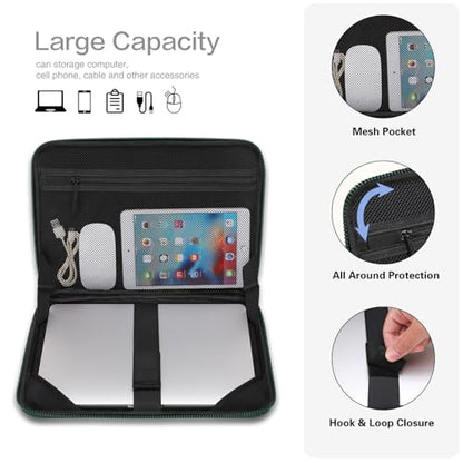 MOSISO 15-16 inch Laptop Hard Case, Waterproof Shockproof Laptop Sleeve Compatible with MacBook Pro 16, HP Acer Dell Lenovo ASUS, Symmetrical Trapezoid EVA Computer Bag with Handle, Emerald Green - color: Emerald Green, size: 15.6 inch