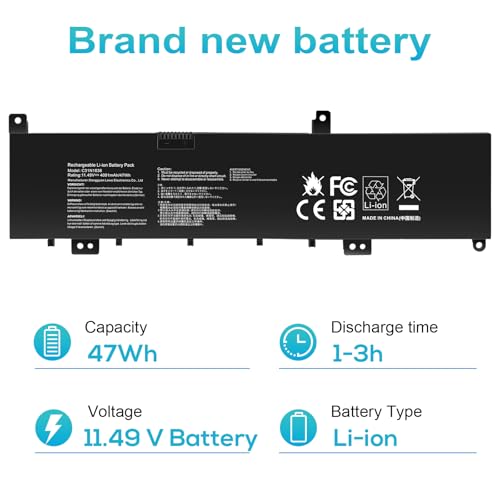 Futurebatt C31N1636 Laptop Battery for Asus VivoBook Pro 15 N580V N580VD N580VN N580GD NX580V NX580VD NX580GD X580V X580VD X580VN X580GD M580GD M580VD ZenBook Pro UX502VD N580VD-DM027T DM129T 47Wh - size: C31n1636 12.2 4.6 1.0 in