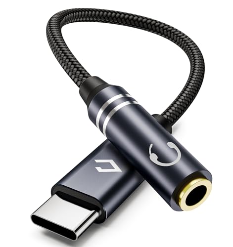 USB Type C to 3.5mm Headphone Jack Audio Adapter, USB C to Female Aux Dongle Cable Nylon Cord Compatible with iPhone 15/ Pro/Plus/Max, iPad Pro, MacBook, Samsung Galaxy, Pixel - Blue - color: Black Blue