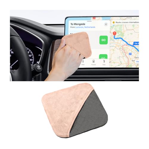 Car Screen Cleaner, Microfiber Cloth Vehicle Touchscreen Cleaning Wipes, Foldable Automotive Interior Cleaning Pad Accessory for Dashboard LCD Display, Universal for Truck SUV RV (Square/Pink) - color: Pink, size: Square