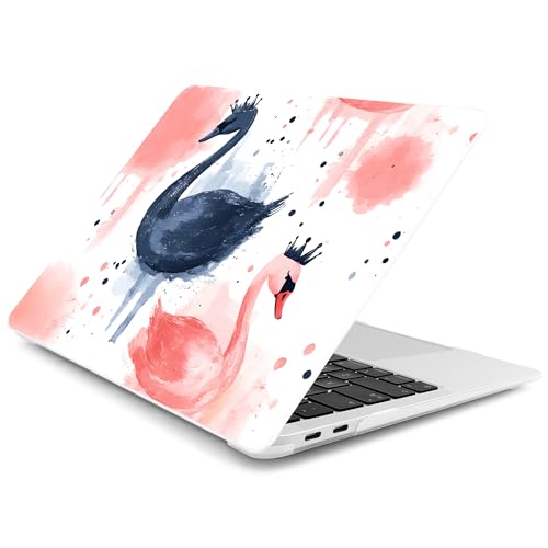 Batianda LumiArt Case for MacBook Pro 13 inch 2022 2020, Crown Swan | Fits Model A2338 M2 M1 A2251 A2289, with Artistic Watercolor Swan Design, Slim Hard Shell For Sister Daughter School College - color: Swan