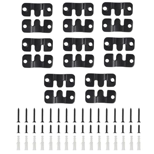 16Pcs Stainless Steel Interlock Hanging Buckle, Flush Concealed Mount Brackets, Z Clip Bracket for Picture Display Art Gallery (S2, Black) - color: Black, size: Small With Screws