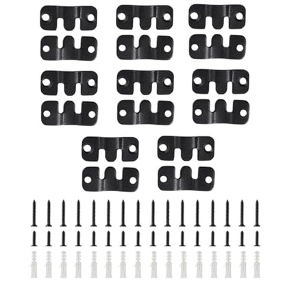16Pcs Stainless Steel Interlock Hanging Buckle, Flush Concealed Mount Brackets, Z Clip Bracket for Picture Display Art Gallery (S2, Black) - color: Black, size: Small With Screws