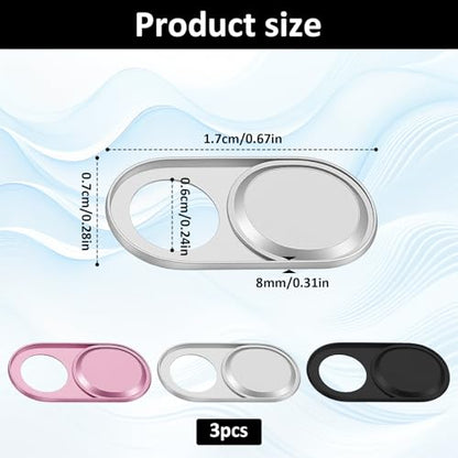3 Pcs Laptop Camera Cover Slide, Ultra-Thin Metal Camera Cover, Webcam Covers Slide, Protect Your Privacy Security, Cameras Covers for Desktop Tablet Pad