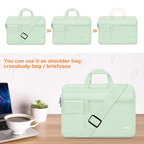 MOSISO Laptop Shoulder Bag Compatible with MacBook Pro 16 inch M5 M4 M3 M2 M1 2026-2019/Pro 15 A1398, HP Acer Dell Lenovo ASUS Notebook,Polyester Flapover Briefcase Sleeve Case, Honeydew Green - color: Honeydew Green, size: 16 inch