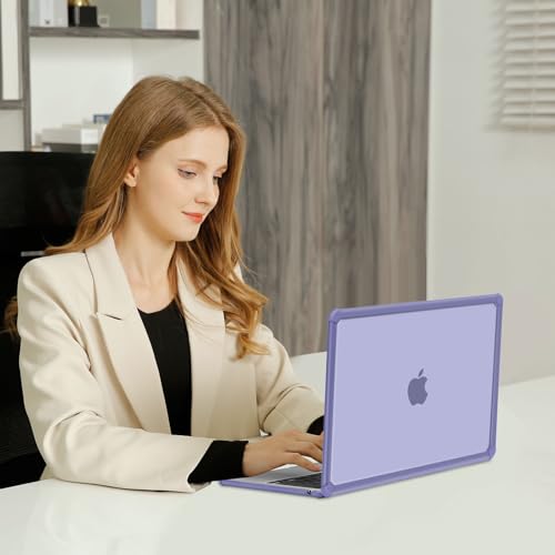 MOSISO Compatible with MacBook Air 13 inch Case M5 2026 M4 M3 M2 2025-2022 | A3449 A3240 A3113 A2681, 3 in 1 Kit Crack-Resistant Heavy Duty Protective Hard Shell Case Cover with TPU Bumper,Lavender Gray - color: Lavender Gray