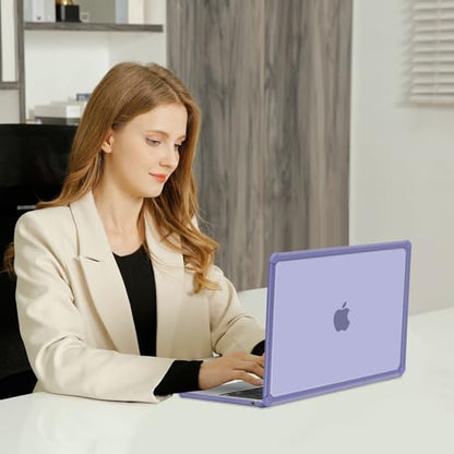 MOSISO Compatible with MacBook Air 13 inch Case M5 2026 M4 M3 M2 2025-2022 | A3449 A3240 A3113 A2681, 3 in 1 Kit Crack-Resistant Heavy Duty Protective Hard Shell Case Cover with TPU Bumper,Lavender Gray - color: Lavender Gray