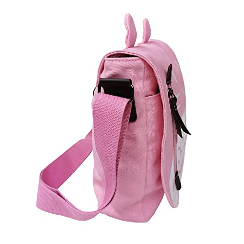 Canvas Cute Cat Kitty Messenger Bag Girls Crossbody Bag Shoulder Bag Cute Satchel School Bag - color: Pink