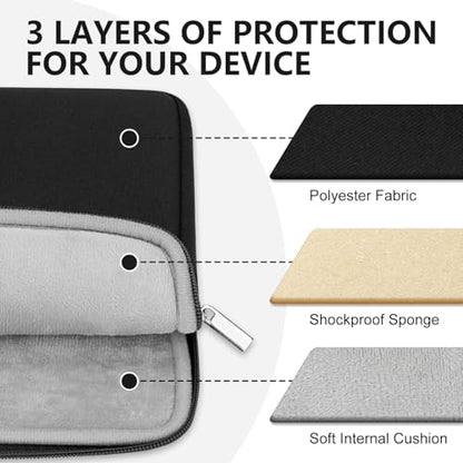 Laptop Sleeve Bag Compatible with 15 to 16 inches MacBook HP Dell Asus Acer Protective Case with Front Pocket Padded Computer Pouch Cover Protective for 15” to 16” Laptop,Black - color: Black, size: 15/16 inches